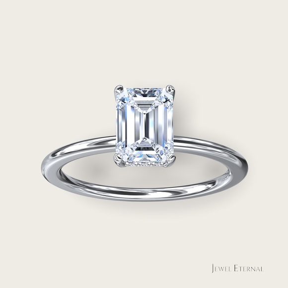 3ct Emerald cut Moissanite Ring - Picture 10 of 17
